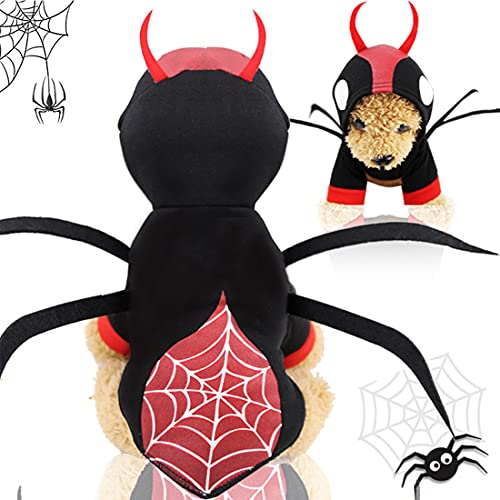 simyron Haustier Kostüme - Hund Katze Halloween, Kleidung Spinne Kostüm Katzen putzt Sich Anzug für kleine und mittelgroße Haustiere (L) von simyron