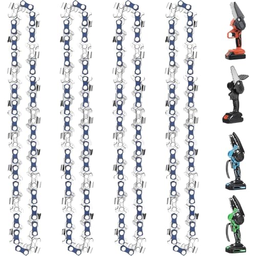 sinirttou 4 Stück Sägekette mit 37 Antriebsglieder 1/4" LP | 1,1mm (0.043") | 37 TG Ersatzkette Sägeketten, Universal Kette für Kompatibel mit Allen 6" Mini Kettensäge für Gartenbaum Landwirtschaft von sinirttou