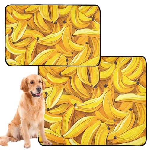 2 Stück Hunde-Urinierteppich, Katzen-Urinierunterlagen für Innen, Katzen, Hunde, rutschfest, für Reisen, 61 x 91,4 cm + 91,4 x 106,7 cm, gelbe Cartoon-Banane 2 Stück Hunde-Urinierteppich, Katzen-Urinierunterlagen für Innen, Katzen, Hunde, rutschfest, für Reisen, 61 x 91,4 cm + 91,4 x 106,7 cm, gelbe Cartoon-Banane von siphylline