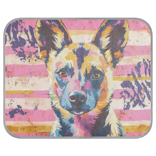 Bunte afrikanische Wildhunde, goldgestreift, Sommer-Kühlkissen für Hunde, groß, selbstkühlend, Outdoor-Hundebett für Haustiere, schlafende Katze, Zubehör, Mantas frías para Perros S von siphylline