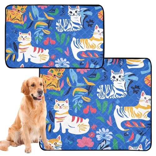 Haustiermatte für Katzen, waschbar, rutschfest, für Auto und Flugzeug, 61 x 91,4 cm + 91,4 x 106,7 cm, schick, amerikanische Kurzhaare, Königsblau, 2 Stück Haustiermatte für Katzen, waschbar, rutschfest, für Auto und Flugzeug, 61 x 91,4 cm + 91,4 x 106,7 cm, schick, amerikanische Kurzhaare, Königsblau, 2 Stück von siphylline