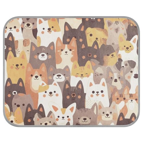 Hundefamilie Cartoon Sommer Kühlmatte Gel Selbstkühlend Outdoor Hundebett für Hunde Indoor Nicht Elektrisch Tapete Refrescante Para Mascotas S von siphylline