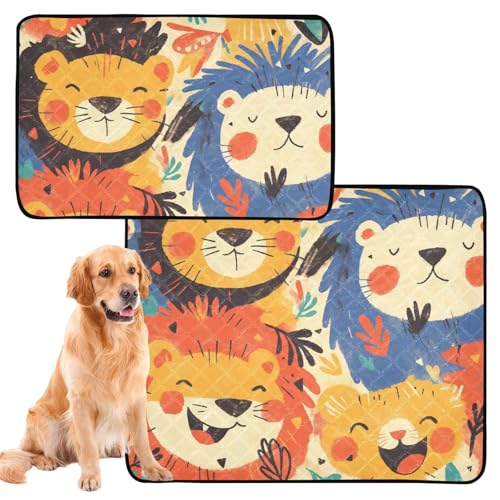Hundematte, waschbar, rutschfest, für Auto und Flugzeug, 61 x 91,4 cm + 91,4 x 106,7 cm, Cartoon-Tiere, Boho-Stil, 2 Stück Hundematte, waschbar, rutschfest, für Auto und Flugzeug, 61 x 91,4 cm + 91,4 x 106,7 cm, Cartoon-Tiere, Boho-Stil, 2 Stück von siphylline