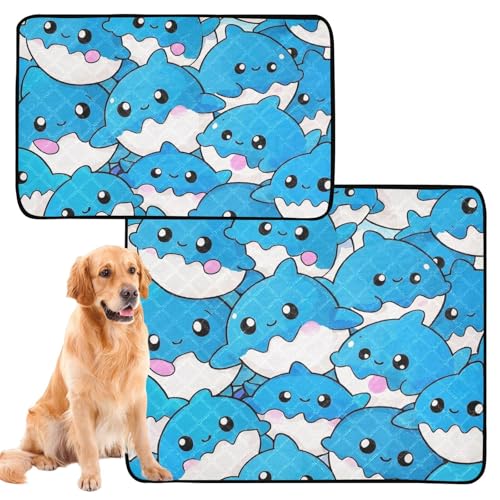 Hundematte, waschbar, rutschfest, für Autositz, 61 x 91,4 cm + 91,4 x 106,7 cm, niedlicher Cartoon-Fisch, Meer, 2 Stück Hundematte, waschbar, rutschfest, für Autositz, 61 x 91,4 cm + 91,4 x 106,7 cm, niedlicher Cartoon-Fisch, Meer, 2 Stück von siphylline