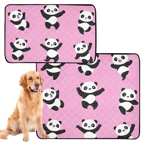 Hundematte, waschbar, rutschfest, für Boden, 61 x 91,4 cm + 91,4 x 106,7 cm, Cartoon-Panda, 2 Stück Hundematte, waschbar, rutschfest, für Boden, 61 x 91,4 cm + 91,4 x 106,7 cm, Cartoon-Panda, 2 Stück von siphylline