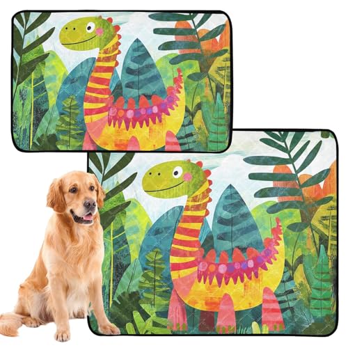 Hundematte, waschbar, rutschfest, für Flugzeugkäfige, 61 x 91,4 cm + 91,4 x 106,7 cm, Dinosaurier, 2 Stück Hundematte, waschbar, rutschfest, für Flugzeugkäfige, 61 x 91,4 cm + 91,4 x 106,7 cm, Dinosaurier, 2 Stück von siphylline
