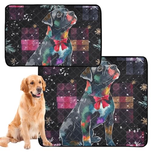 Hundematte, waschbar, rutschfest, für Haustierbett, 61 x 91,4 cm + 91,4 x 106,7 cm, buntes Büffelkaro, 2 Stück Hundematte, waschbar, rutschfest, für Haustierbett, 61 x 91,4 cm + 91,4 x 106,7 cm, buntes Büffelkaro, 2 Stück von siphylline