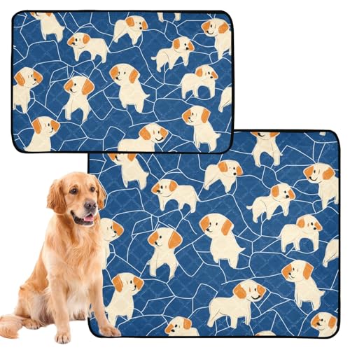 Hundematte, waschbar, rutschfest, für Rasen, 61 x 91,4 cm + 91,4 x 106,7 cm, Cartoon-Motiv, Blau, 2 Stück Hundematte, waschbar, rutschfest, für Rasen, 61 x 91,4 cm + 91,4 x 106,7 cm, Cartoon-Motiv, Blau, 2 Stück von siphylline