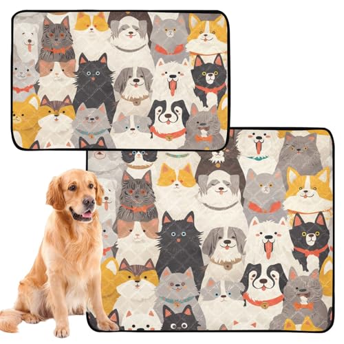 Hundematte, waschbar, rutschfest, für Strand, 61 x 91,4 cm + 91,4 x 106,7 cm, 2 Stück Hundematte, waschbar, rutschfest, für Strand, 61 x 91,4 cm + 91,4 x 106,7 cm, 2 Stück von siphylline