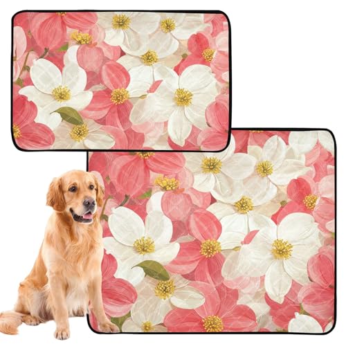 Hundematte / Urinierunterlage, extra groß, waschbar, rutschfest, 61 x 91,4 cm + 91,4 x 106,7 cm, Frühlingsblumen, 2 Stück Hundematte / Urinierunterlage, extra groß, waschbar, rutschfest, 61 x 91,4 cm + 91,4 x 106,7 cm, Frühlingsblumen, 2 Stück von siphylline