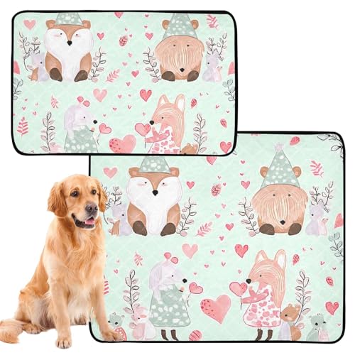 Hundematte für Hunde, waschbar, rutschfest, 61 x 91,4 cm + 91,4 x 106,7 cm, Safari, niedliche Tiere, Pastellfarben, 2 Stück Hundematte für Hunde, waschbar, rutschfest, 61 x 91,4 cm + 91,4 x 106,7 cm, Safari, niedliche Tiere, Pastellfarben, 2 Stück von siphylline