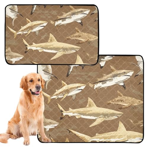 Hundematte für den Innenbereich, waschbar, rutschfeste Matte für Hunde für Rasen, 61 x 91,4 cm + 91,4 x 106,7 cm, Meerestiermotiv, Braun, 2 Stück Hundematte für den Innenbereich, waschbar, rutschfeste Matte für Hunde für Rasen, 61 x 91,4 cm + 91,4 x 106,7 cm, Meerestiermotiv, Braun, 2 Stück von siphylline