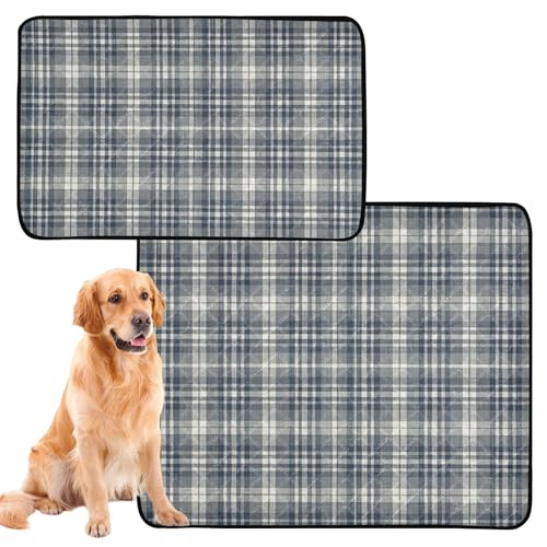 Katzen-Haustiermatte für Hunde, schmutzige Füße, waschbar, rutschfest, für den Innenbereich, 61 x 91,4 cm + 91,4 x 106,7 cm, Vintage-Büffelkaro, Grau, 2 Stück Katzen-Haustiermatte für Hunde, schmutzige Füße, waschbar, rutschfest, für den Innenbereich, 61 x 91,4 cm + 91,4 x 106,7 cm, Vintage-Büffelkaro, Grau, 2 Stück von siphylline