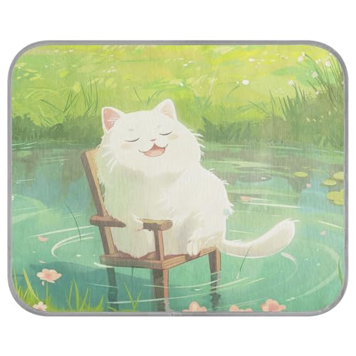 Kühlmatte für große Hunde, Katze im Teich, selbstkühlende Haustierladen, coole Haustierunterlage für Kaninchen, Outdoor, Sommer, Cama Refrescante para Perros S von siphylline