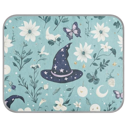 Mystery Witch Hats Blue Boho Summer Cooling Dog beds Self Cooling Outdoor Cat Mat for Kitten Outdoor pet Removable Manta Fria para Perros S von siphylline