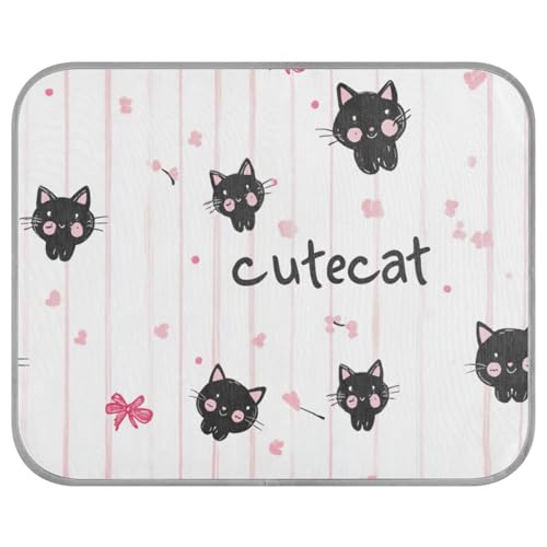 Niedliche schwarze Katze, handgezeichnete Sommer- und Sommer-Kühlmatte für Hunde, selbstkühlende Decke für Katzen für Katzen, draußen, tragbar, Camas Frias para Perros S von siphylline