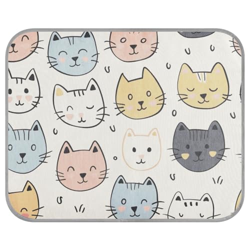 Niedliches Katzengesicht-Muster, bunt, Sommer-Kühlmatte für Hunde, selbstkühlendes Hundebett für Haustiere, Außenkatze, Camas Frias Para, Perros, S von siphylline