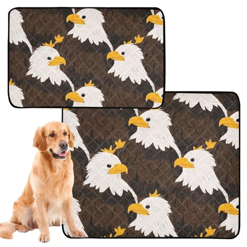 Wasserabsorbierende Matte für Hundenapf, Uriniermatte, waschbar, rutschfeste Matte für Hunde für draußen, 61 x 91,4 cm + 91,4 x 106,7 cm, Cartoon-niedlicher Vogel, Braun, 2 Stück Wasserabsorbierende Matte für Hundenapf, Uriniermatte, waschbar, rutschfeste Matte für Hunde für draußen, 61 x 91,4 cm + 91,4 x 106,7 cm, Cartoon-niedlicher Vogel, Braun, 2 Stück von siphylline