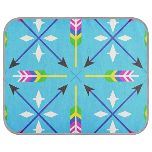 siphylline Boho-Pfeilmuster, blau, bunt, Sommer-Kühlkissen für Katzen, selbstkühlende Hundedecken für große Hunde für Kaninchen, Innenbereich, Manta Refrescante para perro S von siphylline