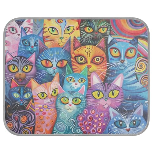 siphylline Bunte Katzen Sommer-Kühldecke, selbstkühlendes Katzenbett, Outdoor, für Kaninchen, draußen, waschbar, Mantas frías para Perros S von siphylline
