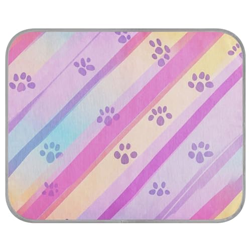 siphylline Bunte Pfotenabdrücke, niedliches Sommer-Kühlkissen für Hunde, selbstkühlende Betten für Outdoor-Katzen, für Hunde, schlafendes Haustier, Sommer, Esterilla, Refrescante para Perros S von siphylline