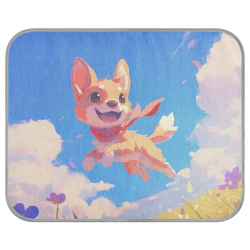 siphylline Chibi-Stil Cartoon-Hunde-Kühlmatte für Hunde, selbstkühlend, für draußen, Katze, bequem, Braun siphylline Chibi-Stil Cartoon-Hunde-Kühlmatte für Hunde, selbstkühlend, für draußen, Katze, bequem, Braun von siphylline