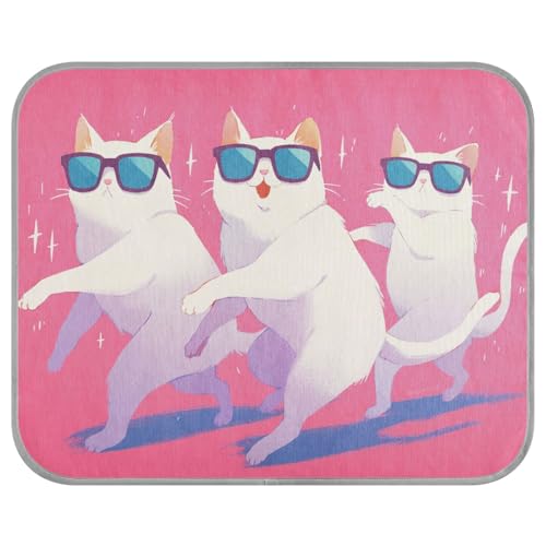 siphylline Dancing Cats Peach Summer Pets Kühlende selbstkühlende Outdoor-Hundematte für Kaninchen, Indoor-Katzen, bequem, zum Auffrischen von Para Mascotas, Größe S von siphylline
