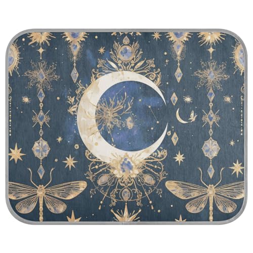siphylline Dark Blue Moon Boho-Sommer-Kühlbett für Hunde, selbstkühlendes Bett für draußen, für Huhn, Outdoor, Katzenutensilien, Cama Fria para perro S von siphylline
