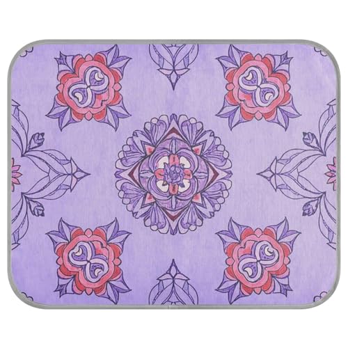 siphylline Fashion Rose Floral Purple Boho Sommer Kühlmatten für große Hunde, selbstkühlendes Eiskissen für Katzen, Reisen, nicht elektrisch, esterilla refrescante para Perros S von siphylline