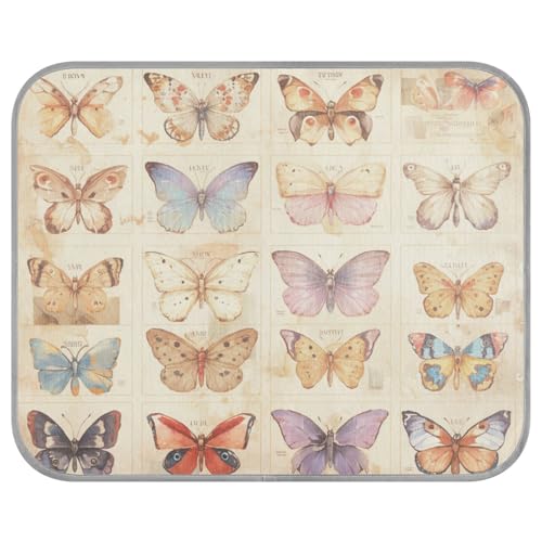 siphylline Haustier-Kühlmatte für Katzen, selbstkühlend, waschbar, Vintage-Design, Schmetterlinge, Braun, für den Sommer, für Tiere im Innenbereich, einzigartige Manta-Auffrischung siphylline Haustier-Kühlmatte für Katzen, selbstkühlend, waschbar, Vintage-Design, Schmetterlinge, Braun, für den Sommer, für Tiere im Innenbereich, einzigartige Manta-Auffrischung von siphylline
