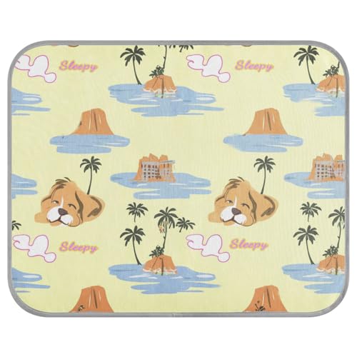 siphylline Island Holiday Kühlmatte mit niedlichem Tier, für den Sommer, Gel, selbstkühlende Matte für Katzen für Haustiere im Innenbereich, niedliches Klebeband, Frio para Perros S von siphylline