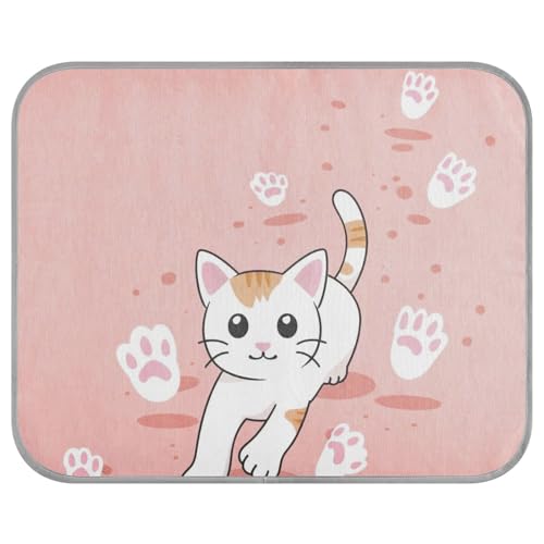siphylline Katze mit Fußabdrücken Sommer Kühlmatte für Hunde selbstkühlende Pads für Hunde für Chihuahua drinnen schnurlos Manta Refrescante para perro S von siphylline