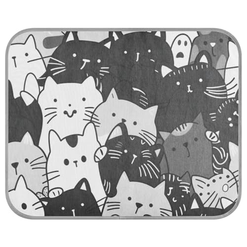 siphylline Kühlende Hundedecke im Cartoon-Stil, niedliches Tier, Katze, Sommer, selbstkühlend, Outdoor-Katzenbett für Katzen, Outdoor, wasserdicht, Cama Refrescante para Perros S von siphylline