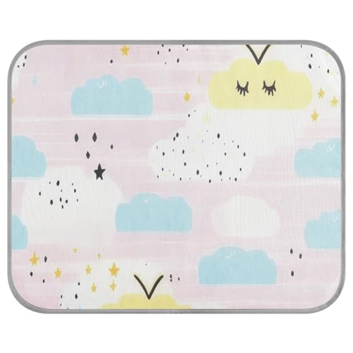 siphylline Kühlendes Sommerbett mit Cartoon-Motiv, niedlich, Pastellwolken, selbstkühlendes Bett für draußen, für Hunde, Katzen, wasserdicht, Manta, Refrescante para perro S von siphylline