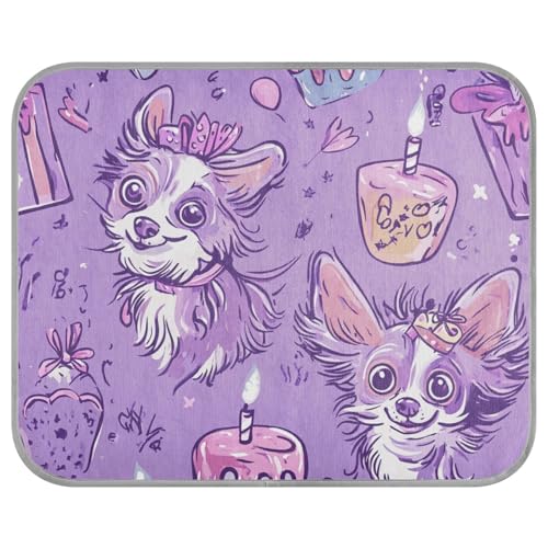 siphylline Kühlmatte für Hunde, Cartoon-Motiv, niedlich, violett, für den Außenbereich, selbstkühlend, für den Außenbereich, Haustierbett für Hühner, wasserdicht, Manta Fria para Perros S von siphylline