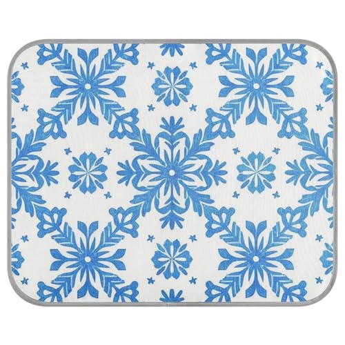 siphylline Kühlmatte für Hunde, Motiv: Schneeflocke, Blumenmuster, blau, für den Sommer, selbstkühlende Matte für Hunde für Häschen im Innenbereich, waschbares Klebeband, Frio para Perros S von siphylline
