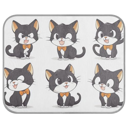 siphylline Kühlmatte für den Außenbereich, Motiv: niedliche Cartoon-Katzen, schwarz, für den Sommer, selbstkühlend, Katzenbett für draußen, für Kaninchen, Katzen, Outdoor, bequem, Größe S siphylline Kühlmatte für den Außenbereich, Motiv: niedliche Cartoon-Katzen, schwarz, für den Sommer, selbstkühlend, Katzenbett für draußen, für Kaninchen, Katzen, Outdoor, bequem, Größe S von siphylline