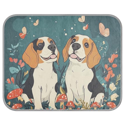 siphylline Kühlmatte für den Sommer, Motiv: niedliche Beagle-Hunde, selbstkühlendes Bett für draußen, für Welpen, Katzen, Innenbereich, Haustier, Sommermantel, Perros, S von siphylline