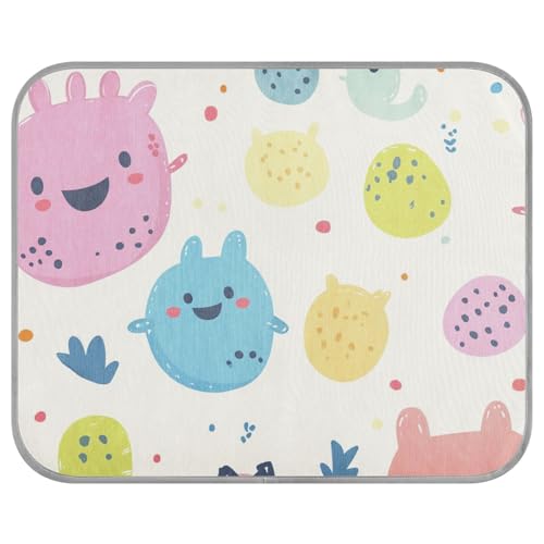 siphylline Niedliche Cartoon-Monster-Kühlmatte für Katzen, selbstkühlendes Bett für Katzen, Outdoor, für Haustiere, gemütliches Schlafen, abnehmbares Klebeband, Refrescante para mascotas S von siphylline