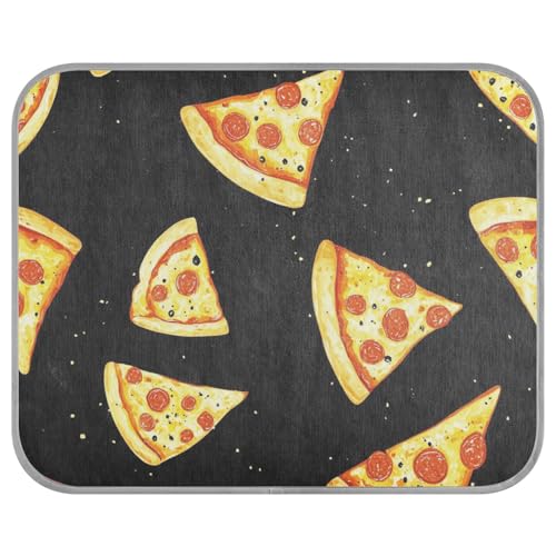 siphylline Pizza-schwarze Sommer-Outdoor-Kühlmatte für Hunde, selbstkühlende Betten für Katzen für Katzen, Outdoor, niedlicher Manta Fria para Perros S von siphylline