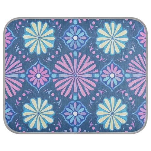 siphylline Sommer-Kühlkissen mit Gänseblümchen-Blumenmuster, blau-violett, groß, selbstkühlend, Katzenbett, Outdoor, für Hunde, Outdoor, Katze, waschbar, Mantas frías para Perros S von siphylline