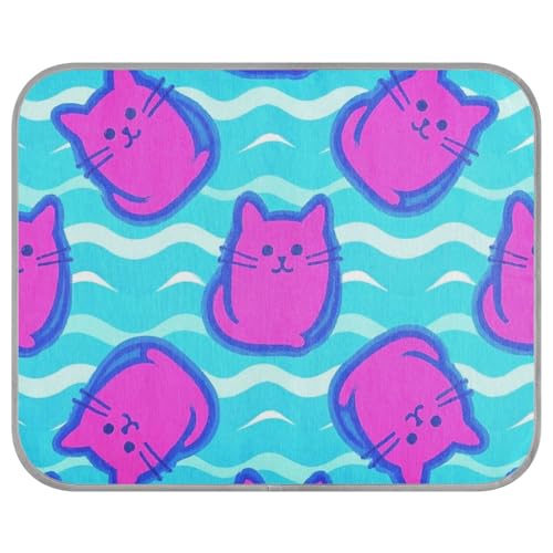 siphylline Sommer-Kühlkissen mit Wellenmuster, Cartoon-Katze, magenta, für Katzen, selbstkühlendes Kissen für Outdoor-Katzen für Hühner, gemütliches Schlafen, wasserdicht, Manta Fria para Perros S siphylline Sommer-Kühlkissen mit Wellenmuster, Cartoon-Katze, magenta, für Katzen, selbstkühlendes Kissen für Outdoor-Katzen für Hühner, gemütliches Schlafen, wasserdicht, Manta Fria para Perros S von siphylline