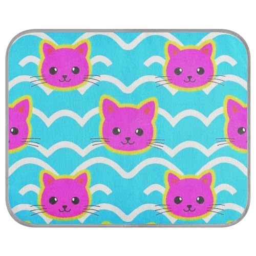 siphylline Sommer-Kühlkissen mit Wellenmuster, Cartoon-Katze, magenta, selbstkühlend, Katzenbetten für Draußen, Hamster, Outdoor, Haustier, niedliches Klebeband, Refrescante para mascotas S siphylline Sommer-Kühlkissen mit Wellenmuster, Cartoon-Katze, magenta, selbstkühlend, Katzenbetten für Draußen, Hamster, Outdoor, Haustier, niedliches Klebeband, Refrescante para mascotas S von siphylline