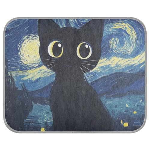 siphylline Starry Black Cat Niedliches Sommer-Hunde-Kühlbett, selbstkühlende Matte für Katzen, für Chihuahua, Katzen, Outdoor, einzigartig, Cama Fria para perro S siphylline Starry Black Cat Niedliches Sommer-Hunde-Kühlbett, selbstkühlende Matte für Katzen, für Chihuahua, Katzen, Outdoor, einzigartig, Cama Fria para perro S von siphylline