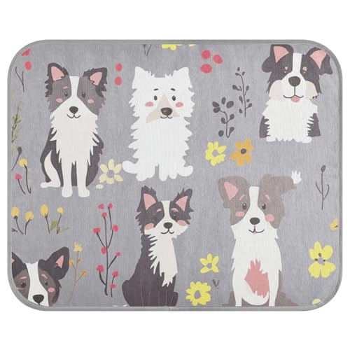 siphylline Süße Border Collie Kühldecke für den Sommer, selbstkühlende Katzendecken für den Innenbereich, Chihuahua, Outdoor, Katzenzubehör, Esterilla refrescante para Perros S, Grau von siphylline