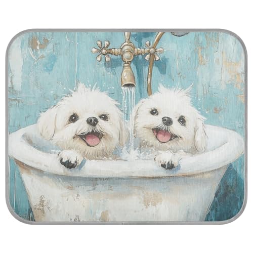 siphylline Süße maltesische Hunde, Vintage-Badewanne, Sommer, Kühldecke für Hunde, selbstkühlende Betten für Outdoor-Katzen für Schweine, Outdoor-Haustier, tragbar, Camas Frias para Perros S siphylline Süße maltesische Hunde, Vintage-Badewanne, Sommer, Kühldecke für Hunde, selbstkühlende Betten für Outdoor-Katzen für Schweine, Outdoor-Haustier, tragbar, Camas Frias para Perros S von siphylline