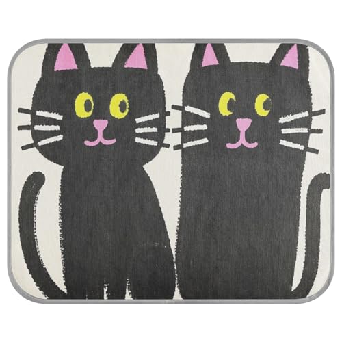 siphylline Süße schwarze Katze, Sommer-Hunde-Kühldecke für große, selbstkühlende Betten für Innenkatzen für Kaninchen, Katzen, Outdoor, bequem, esterilla refrescante para Perros S von siphylline
