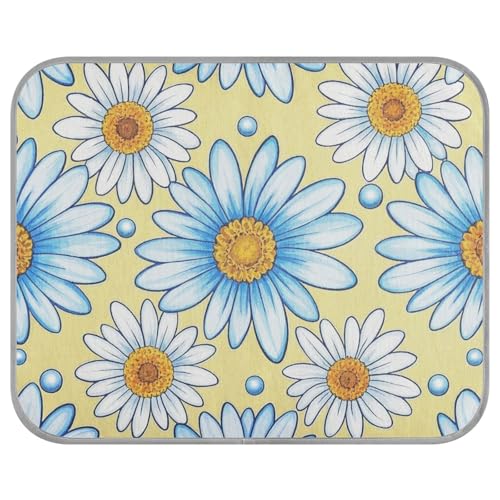 siphylline Trendige Kühlmatte für den Sommer, mit Gänseblümchen, Blumenmuster, selbstkühlend, für den Innenbereich, Katzen, Hunde, draußen, tragbares Klebeband, Refrescante para mascotas S, Weiß von siphylline