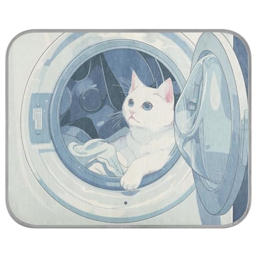 siphylline Weiße Katzen-Waschmaschine, Sommer-Kühlkissen oder -Matten, selbstkühlende Katzenbetten für Outdoor-Katzen für Kaninchen, Reisen, einzigartiges Klebeband für Perros S von siphylline