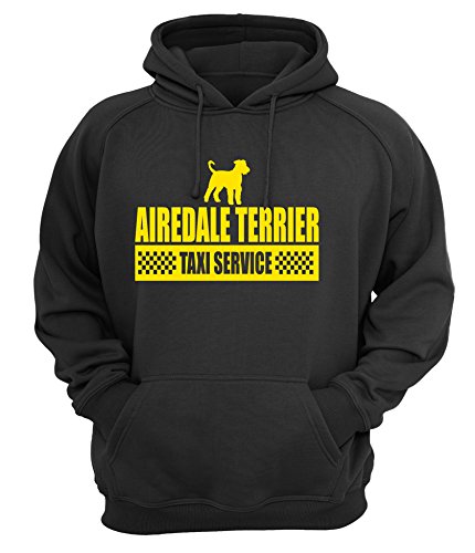 AIREDALETERR - Taxi - Unisex Hoodie Kapuzensweatshirt Pullover Hund Hunde Siviwonder Black S von siviwonder